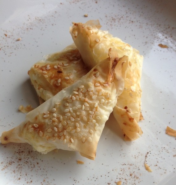 Tiropitakia | Phyllo Triangles Stuffed with Greek Cheese