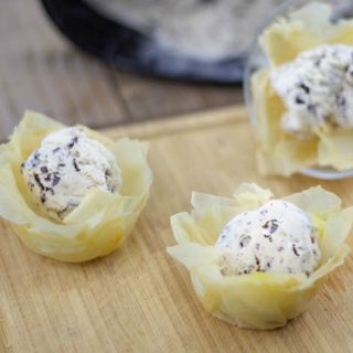 greek phyllo cups and ice cream