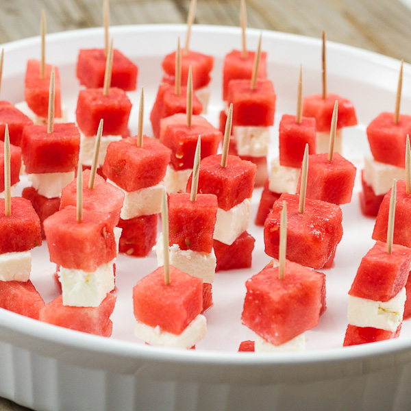 Watermelon and feta tapas
