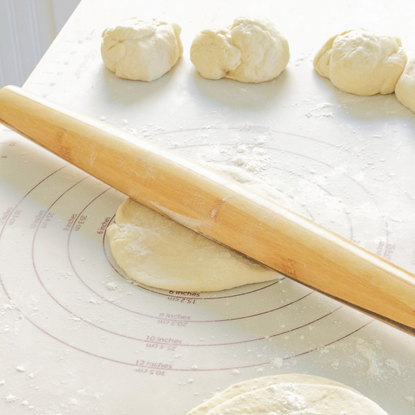 rolling pita dough