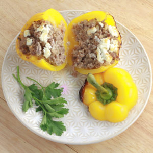Meat and Quinoa stuffed bell peppers