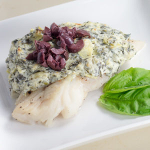 Cod with spinach artichoke spread | a delicious cod recipe that's easy to make