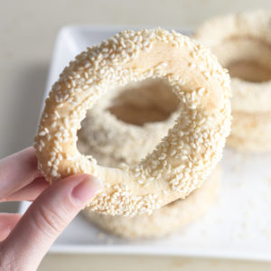 Sesame Bread Rings, a simple and healthy greek bread popular at breakfast time